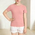 thumbnail image 5 of CFXNMZGR Girls Summer Shirts Girls T Shirt Girls Shirts Short Sleeve Tee T Shirts Summer Casual Tops (Pink,7-8 Years), 5 of 5