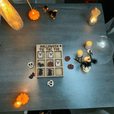 

Beneky Halloween Tictactoe Board 3D Mini Cute Ghost Pumpkin Shaped Chess Pieces Halloween Checkerboard 3D Mini Cute Pumpkin Shaped Pieces Fun Holiday Decorations. Set of Tic-Tac-Toe Board