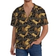 thumbnail image 1 of Balery Squirrel Gathering Nuts Camisa Casual de Manga Corta con Botones para Hombre, Texturizada, Estilo Cubano, para Playa, Verano-Small, 1 of 5