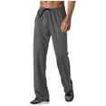 thumbnail image 2 of BXINGOHAI Men's pants Athletic Lounge Pants Open Bottom Casual breathable Pants for Men with Pockets Dark Gray,L, 2 of 6