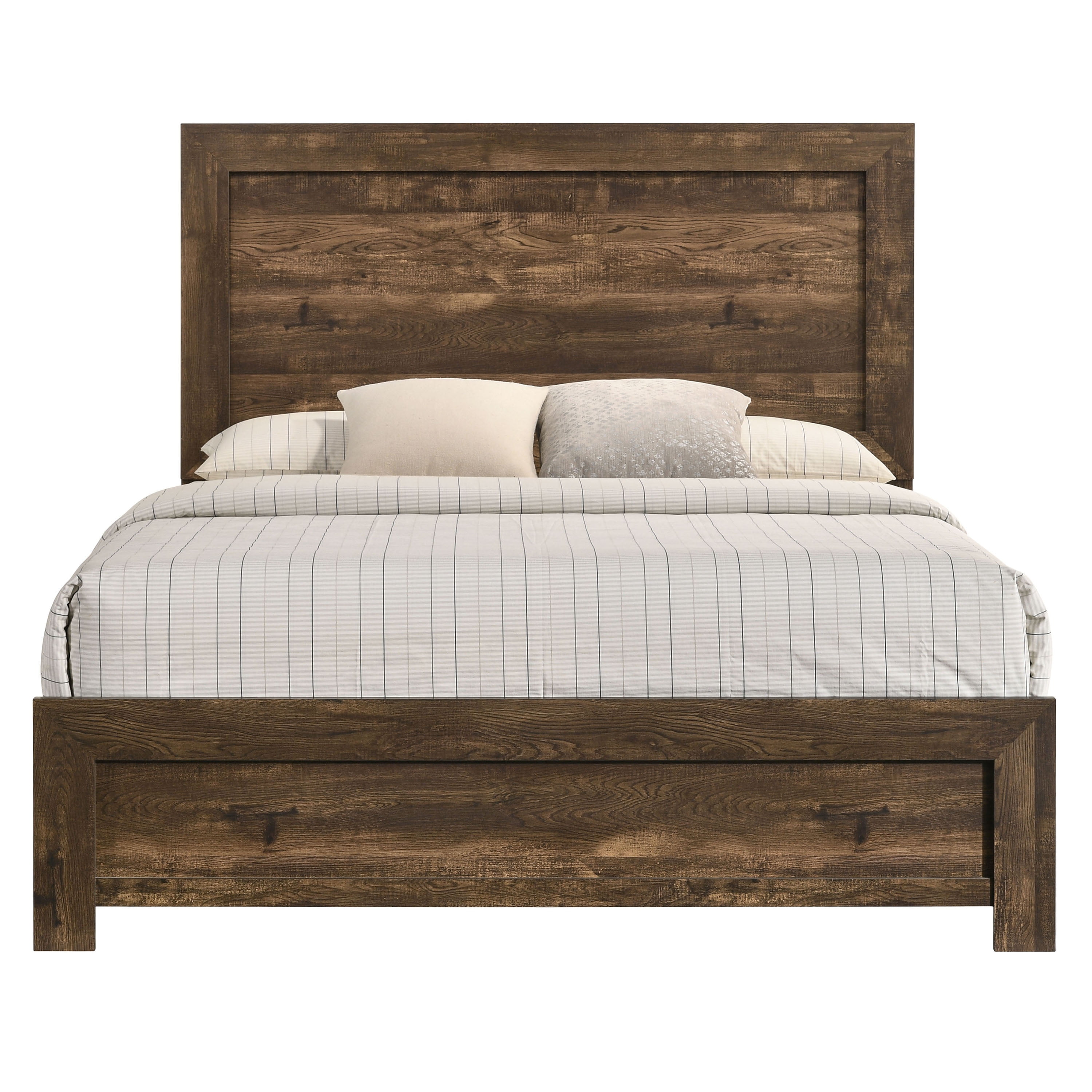 Furniture of America Volo Panel Bed, Walnut, Queen