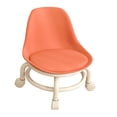 thumbnail image 1 of Siège Roulant Bas avec Roues Coussin Tabouret de Pédicure pour Entraînement Physique Bureau Salon Orange, 1 of 8