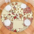 thumbnail image 2 of Pioneer Flower Floral Print Pattern Round Fitted Tablecloth with Elastic Edge,Dining Table Cover Waterproof,Outdoor Round Tablecloth for Camping,Dining,Indoor and Outdoor, 2 of 7