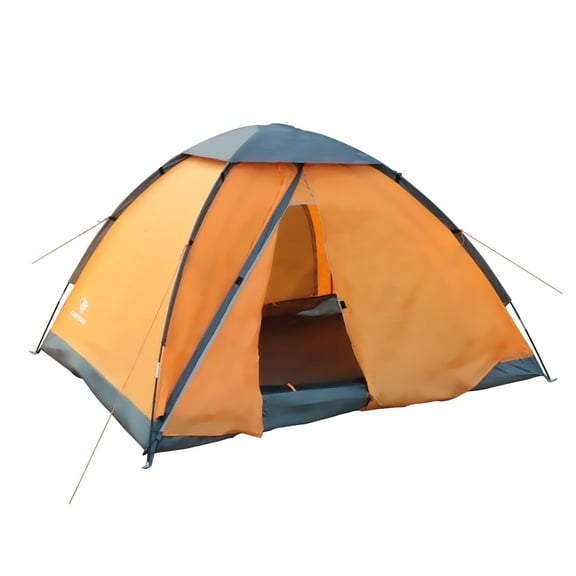Arctic Lemmings Three-Person Waterproof Backpacking Tent, 7 x 6 x 4.4 Ft Lightweight & Durable Camping Tent for Hiking & Outdoor Adventures (Orange)