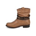 thumbnail image 4 of New Women Bumper Cosmo-06 Leatherette Round Toe Belted Slouch Moto Boot Size, 4 of 5