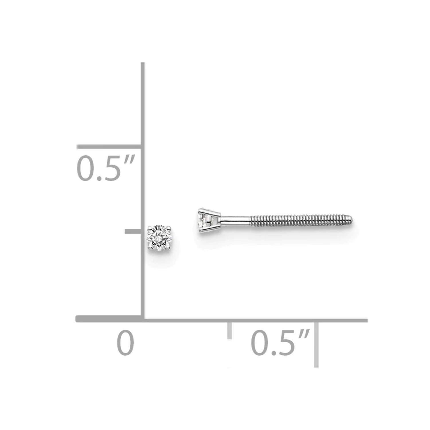 14Kw .05ct VS2/SI1 G-I Diamond Stud Thread on/off Post Earrings