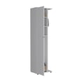 thumbnail image 6 of Broom Closet Organizer - White Storage Cabinet for Cleaning Supplies - Freestanding Utility Cabinet with Adjustable Shelves - Slim Broom Holder for Laundry Room, Kitchen, Mudroom, 6 of 9