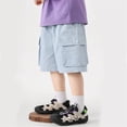thumbnail image 4 of SJLDQY Boys Fashion Cargo Shorts Summer Lightweight Baggy Pants Solid Color Casual Loose Shorts for Boys, 4 of 4