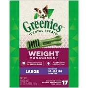 Greenies Weight Management Large Natural Dog Dental Care Chews Weight Control Dog Treats, 27 Oz Pack (17 Treats)