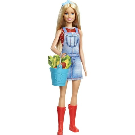 Barbie Sweet Orchard Farm Doll, Blonde Toy Doll with Overalls, Boots, Food Bucket & Accessories