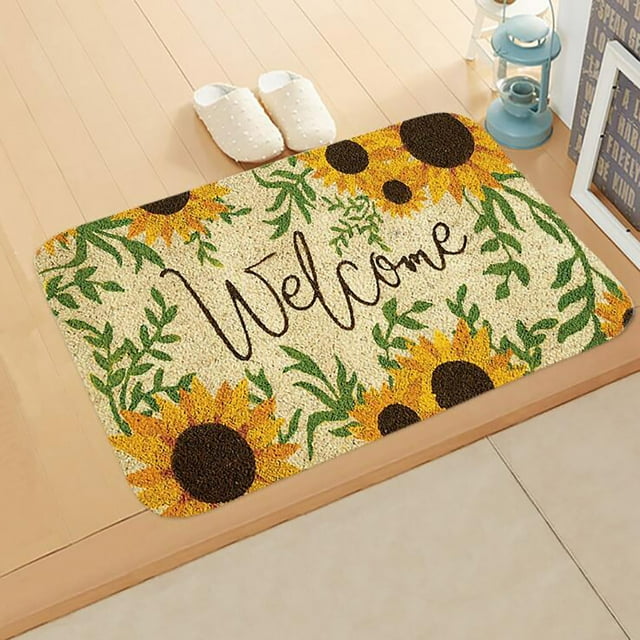 Welcome Doormat for Home Entrance with HD Printing, Absorbent and Anti-Slip Design, Durable for Indoor Decor in Living Room and Kitchen, Easy to Clean and Maintain