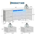 thumbnail image 6 of CuisinAid 63-Inch Long Dresser TV Stand with LED lights & Power Outlet, Entertainment Center with 10 Fabric Drawers Dressers for Bedroom,White, 6 of 8