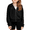 Black, variant on Oudiya Girls Zip Up Cropped Hoodies Long Sleeve Sweatshirts Jackets with Pockets, 5-14Y