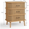 thumbnail image 3 of Historyli Cómoda de 3 cajones,mesita de Noche Moderna de Mediados de Siglo con Almacenamiento para Puerta corRedera,Mesa Auxiliar,cómoda para recámara,Sala de Estar,Rayas de tigre, 3 of 7