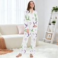 thumbnail image 6 of FORMRS Womens Pajama Set Long Sleeve Top and Pants with Pockets Soft Comfy Lounge Sleepwear, Sizes S-2XL, Purple Birds, 6 of 7