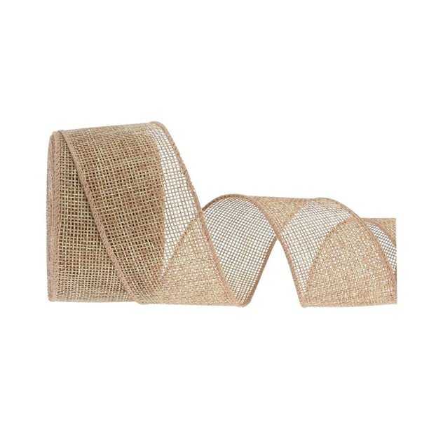 6 cintas navideñas de 6 yardas y 2-1/2 pulgadas, rollo de cinta decorativa con purpurina Caqui