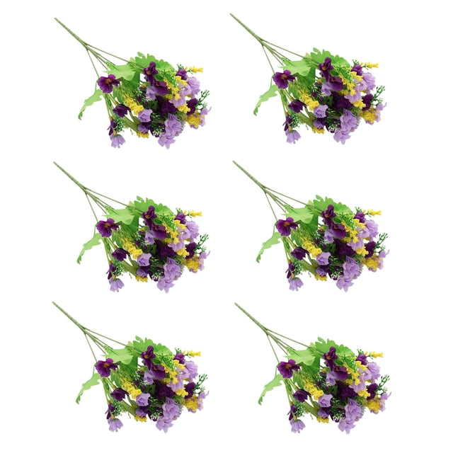 6 ramos de flores artificiales para interior y exterior, crisantemos artificiales de primavera, plantas artificiales de primavera y verano, decoración para fiestas en el jardín.