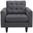 thumbnail image 3 of Modway Empress Fauteuil Rembourré en Tissu Gris, Ensemble de 2, 3 of 5