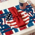 thumbnail image 5 of 250th Anniversary USA Flag Element Linen Placemat, "America" Star & Fireworks Design Patriotic Placemat Decor for 4th of July Independence Day(18x12"), 5 of 5