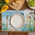 thumbnail image 4 of Coastal Octopus Placemats Set of 8, Nautical Starfish Seaweed Coral Wooden Placemats for Dining Table, Place Mats for Kitchen Tabletop, Waterproof Wipeable Dining Table Mats Set, 4 of 9
