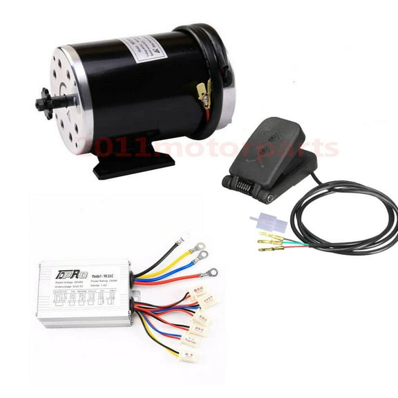 MY1020 1000W 48V Brushed Electric Motor with Controller & Pedal 48 Volt DC 1000Watt High Speed Electric Scooter Motor for E Bike Go-Kart Mini Bike Motorcycle Bicycle Pit Dirt Bike ATV Quad
