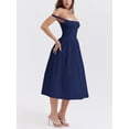 thumbnail image 3 of Sunloudy Vestido midi de verano para mujer, sin mangas, sin espalda, color sólido, cintura alta, vestido de fiesta Sunloudy moda, 3 of 7