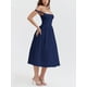 thumbnail image 3 of Sunloudy Vestido midi de verano para mujer, sin mangas, sin espalda, color sólido, cintura alta, vestido de fiesta Sunloudy moda, 3 of 7