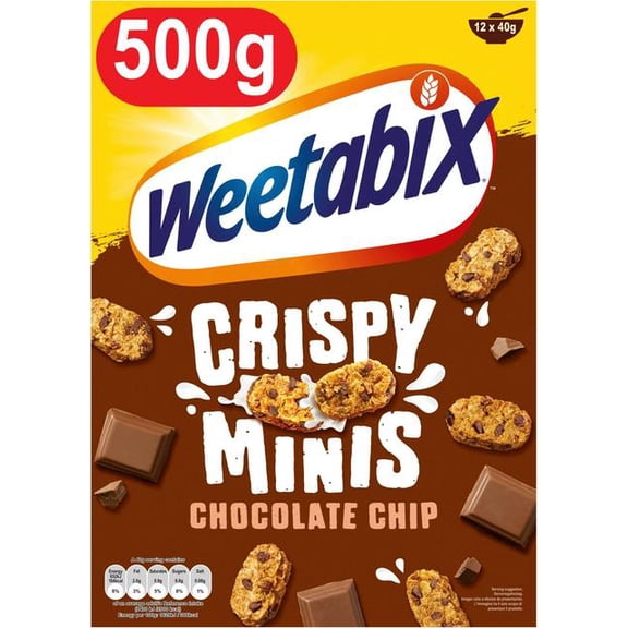 Weetabix Crispy Minis Cereal - Chocolate Chip 500g, Imported from Britain
