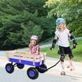 thumbnail image 7 of Kumix Wagon Cart for Kids, Heavy Duty Utility Wagon with 10'' Air Tires, Removable Sides, 330LBS Capacity for 2 Kids, All-Terrain Pulling Beach Cart, Garden Wagon Cart, Blue, 7 of 7