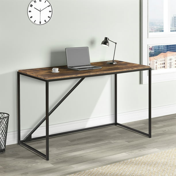 Home Office 46 Inch Computer Desk Study Desk Metal Frame Modern Simple Laptop Table Easy Assembly Walmart Com Walmart Com