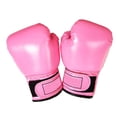thumbnail image 2 of Wosthever 1 par de guantes de boxeo para niños, entrenamiento de cuero, Sparring, Fitness, gimnasio, entrenamiento, guantes para niños, Boxers Boxeo Rosa roja, 2 of 6