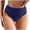 a-100Navy26, variant on Womens Mid High Waist Solid Color Full Coverage Flat Front Bikini Bottom Smooth Stretchy Basic Swim Brief Summer Swimwear For Outdoor Pool Activities Stylish Swimwear XXL