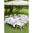 thumbnail image 4 of Outdoor Tablecloth with Umbrella Hole for Patio/Picnic/Party/Camping, Blue Starfish Coastal Waterproof Table Cloth Rectangle Table Cover Washable, Summer Beach Coral Ocean (60"x 120"), 4 of 8