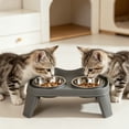 thumbnail image 5 of SouMaox Elevated Dog Bowl Stand, Stainless Steel Double Bowl Feeding Table for Medium Large Breeds, Raised Design for Comfortable Eating, Easy Clean Pet Dish Set, 5.51" x 8.26" x 13.38" Gray, 5 of 6