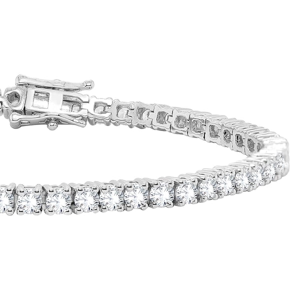 2CT Moissanite Round Cut D,VVS1 14K White Gold Plated Tennis Bracelet Fine Jewelry for Women Gifts