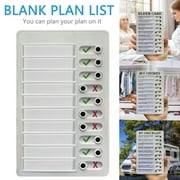 Pgeraug Task table Blank Planning Checklist List To Do List Memo Board Detachable Message Board Checklist Reusable Chore List Slider Personal Calendar Planner Wall stickers White