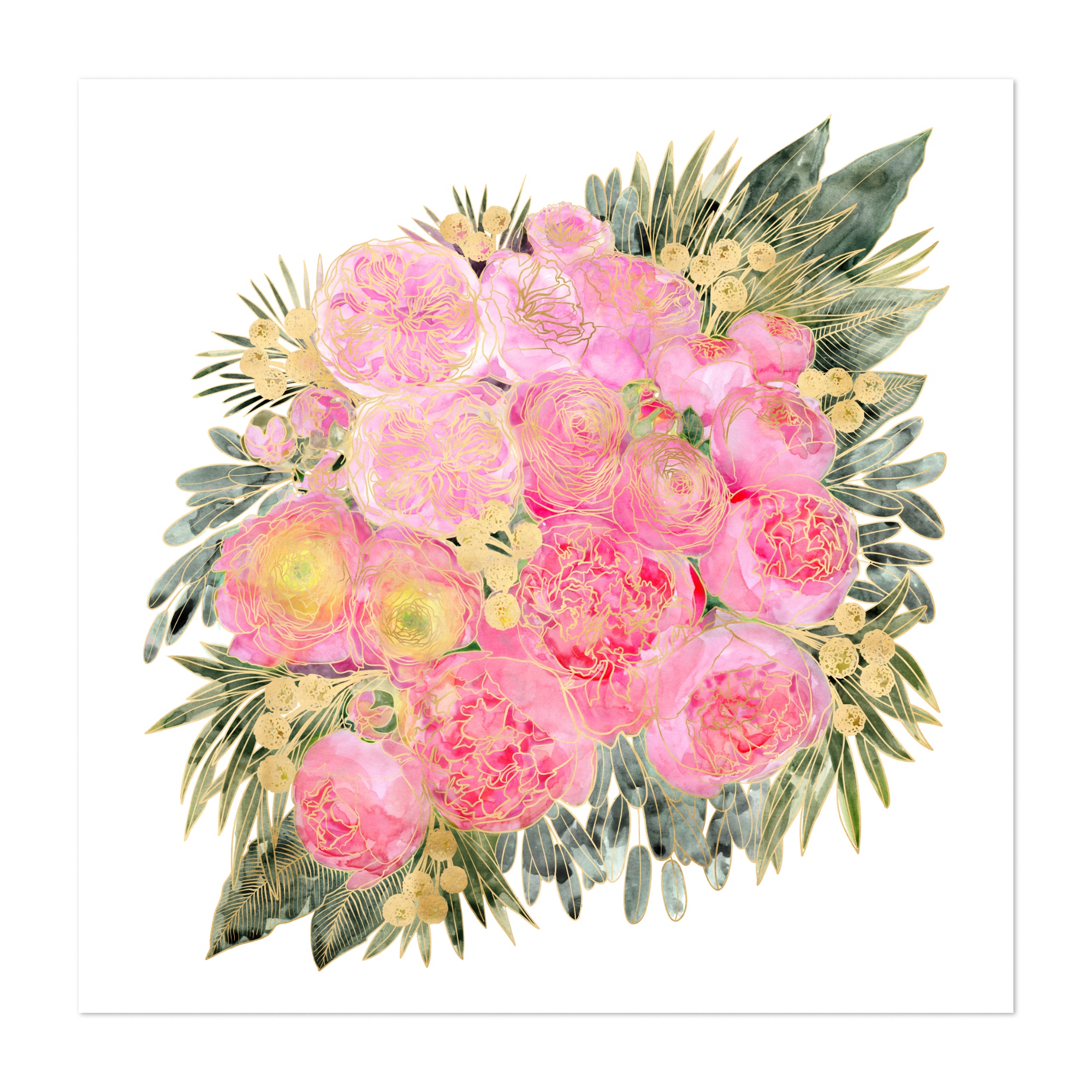 Rekha peonies and roses bouquet in light pink watercolor 20