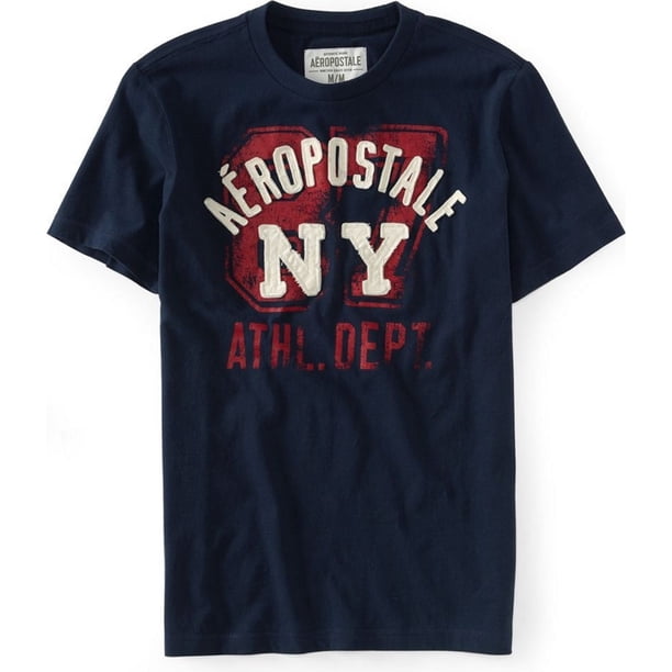 Aeropostale Athletic Dept playera gráfica para hombre, azul, grande