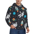 thumbnail image 2 of Balery Space Pattern Mens Hoodie Kangaroo Pocket Hoodie Pullover Hooded Sweatshirt Ideal for Daily Wear Travel and Home-4X-Large, 2 of 7
