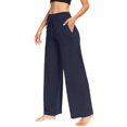 thumbnail image 5 of JoliSweat Wide Leg Sweatpants Women Baggy Low Rise Sweatpants with Pockets Spring Fall Y2K Drawstring Straight Leg Sweatpant Navy L, 5 of 5