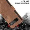 thumbnail image 2 of ELEHOLD Flip Wallet Case for Google Pixel 6 Pro Case Embossed Flower Butterflies Premium Leather Card Slots Kickstand Function Magnetic Clasp Detachable Wrist Lanyard Full Protective Case,brown, 2 of 6