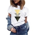 thumbnail image 6 of Ichuanyi Women's Fashion HarAjuku Female Geometric Graphic Print Blouse Short Sleeve Round Neck Loose T-shirt Tops, 6 of 9