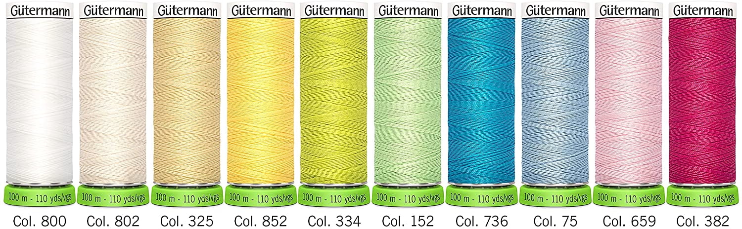 Gutermann rPET Polyester Sew-All Thread Set - 10 Spools-Pastel