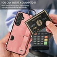 thumbnail image 5 of TECH CIRCLE Case for Samsung Galaxy A33 5G (6.4") 2022 - Lightweight Leather Phone Case with Stand & Card Holder & Buckle & Hand Strap, Protective Functional Cover, Pink, 5 of 8