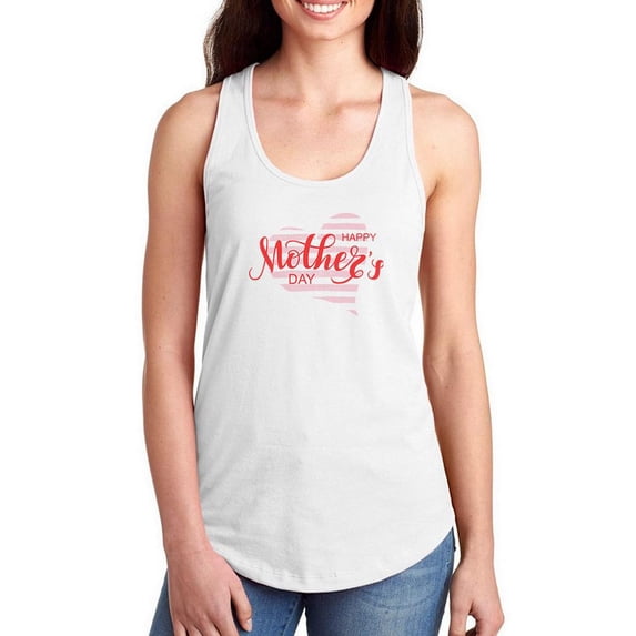Heart Happy Mother's Day Racerback Tank Women -Image by Shutterstock, Female Large