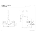 thumbnail image 2 of Kingston Brass CA4T1 Vintage 3-3/8" Tub Wall Mount Clawfoot Tub Faucet, Polished Chrome, 2 of 4