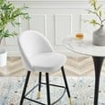 thumbnail image 5 of Bar Stool Chair Barstool, Set of 2, Velvet, Metal Steel, White, Modern Contemporary Urban Design, Bar Pub Cafe Bistro Hotel Restaurant Hospitality, 5 of 10