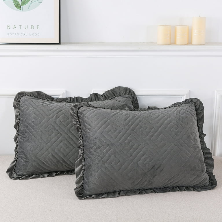 Dark grey quilted throw sales