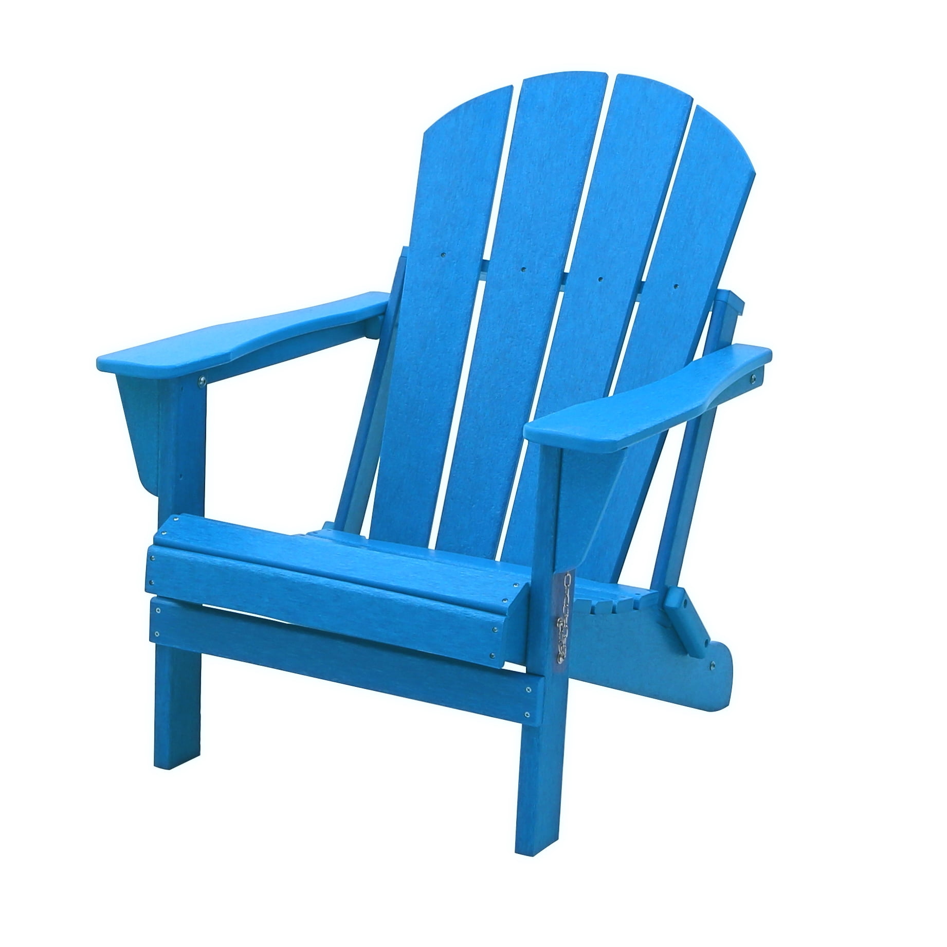 BRAXTON Outdoor Patio Folding Poly Adirondack Chair (Set of 2), Pacific Blue