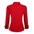thumbnail image 4 of Chemises Habillées pour Femmes Coupe Régulière Manches Longues Extensibles Chemise de Travail, Rouge, m, 4 of 4